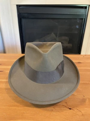 Sombrero Fedora John Cavanagh Vintage Años 40 Verde Musgo 7 5/8  Foto 1 de 4
