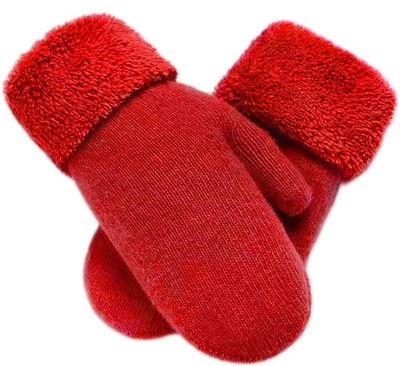 INOGIH Warm Mittens for Women - Thick Crochet Knit Cold Weather Gloves