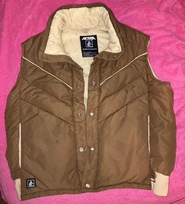 Vintage 70s/80s Men’s Altra Puffer Brown/Tan Vest B - Image 1 of 4