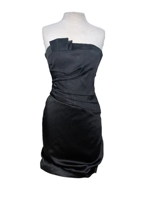 NWT White House Black Market Dress LBD Satin Strapless Cocktail Formal Evening - Image 1 of 4