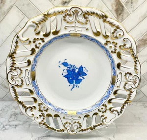 Herend Blue Chinese Dragon Pierced Plate - Picture 1 of 2