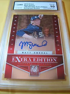 MATT SMORAL BLUE JAYS 2012 PRIZM ELITE EXTRA PROSPECTS AUTO 188/200 RC GRADED 10 - Picture 1 of 1