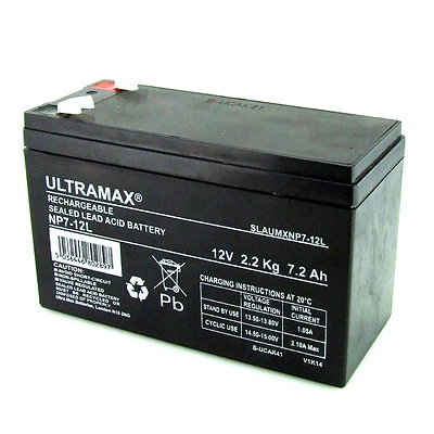 NP7-12L, 12V 7.2AH Ultra Max Lead-Acid Battery with 6.3mm connection
