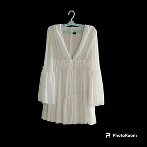 Miss Ord Casua Minikleid Rüschensaum locker sexy Boho lockere/blumige Passform - Bild 1 von 11