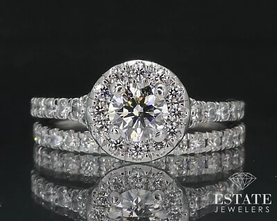 Platinum Natural 1.03ctw Diamond Hearts on Fire Wedding Set 5.9g i17538 - Image 1 of 4