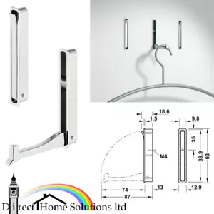 Abrigo magnético plegable Hafele gancho colgador de pared ganchos cromo pulido - Imagen 1 de 7