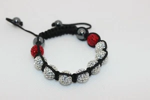 Discokugel Armbänder, mit Polymer Ton Tschechische Strass Perlen, Nylonkordel - 56 mm - Bild 1 von 8