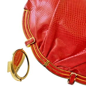 Judith Leiber Karung SnakeSkin Red Gate Frame Day Evening Handtasche Vintage - Bild 1 von 13