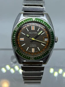 neufing vintage diver incabloc swiss made 37mm 17 jewels - Picture 1 of 12