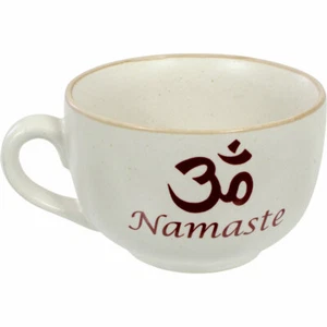Ohm Namaste Large Cappuccino Coffee Mug Cup - New - Picture 1 of 1