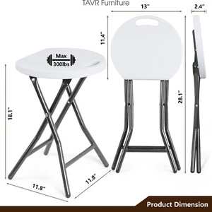 2-Pack Heavy Duty Round Fold Stool Chair, Folding Stool with 300lbs Capacity - Picture 1 of 10