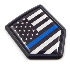 USA Police thin blue line Flag black Shield emblem Car bike Decal crest - Imagen 1 de 4