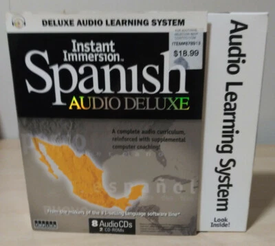 SEALED Instant  Immersion Spanish Deluxe PC 8  Audio CD + 2 CD Roms by Topics - Image 1 of 4