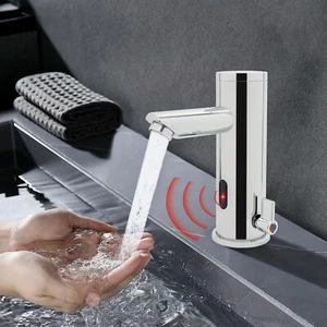 Automatik Berührungsloser Waschtischarmatur Infrarot Wasserhahn Bad Mit Sensor - Bild 1 von 10