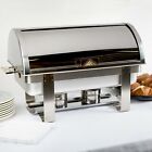 Roll Top Deluxe Full Size 8 Qt. Stainless Steel Buffet Chafer Chafing Dish Set