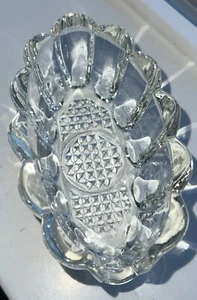 PRINCESS HOUSE CRYSTAL Glass Spoon Utensil Holder VINTAGE Scalloped Edges - Picture 1 of 9