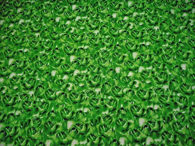 Floral Fabric 1 3/8 Yard Packed Green Roses David Textiles Premium Cotton #C - Image 1 of 2
