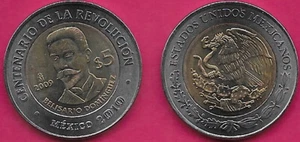 MEXICO 5 PESOS 2009 UNC 1 YEAR TYPE,BELISARIO DOMINGUEZ,CENTENARY OF THE REVOLUT - Picture 1 of 1