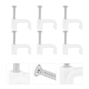 500pcs Clips Kabelbewirtschaftung Clips Stahlstahl Nagelkabelclip Clip - Afbeelding 1 van 12