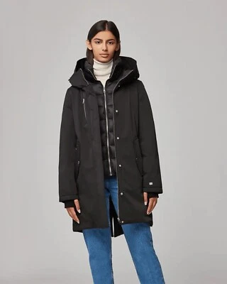 CHAQUETA ABOMBADA NEGRA CON CAPUCHA BELINA-ES NUEVA SOIA & KYO MUJER TALLA L Foto 1 de 4