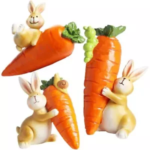 3PCS Easter Resin Bunny Decoration Resin Rabbit Statue Table Home Decoration ... - Picture 1 of 6