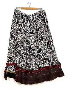 Crochet Paisley Maxi Skirt Plus Sz 18 Elastic Waist Festival Hippie Boho Grunge - Picture 1 of 5