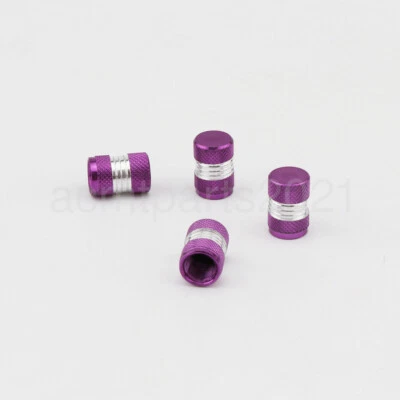 4X Purple Motorcycle Tire/Wheel Air Stem Valve Caps Fit For Harley Honda Yamaha - Image 1 of 2