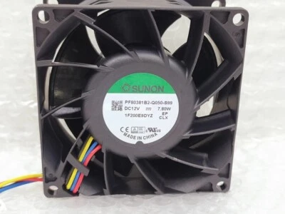 SUNON PF80381B2-Q050-S99 8038 12V 7.80W 8cm 4pin PWM Cooling Fan - Image 1 of 4