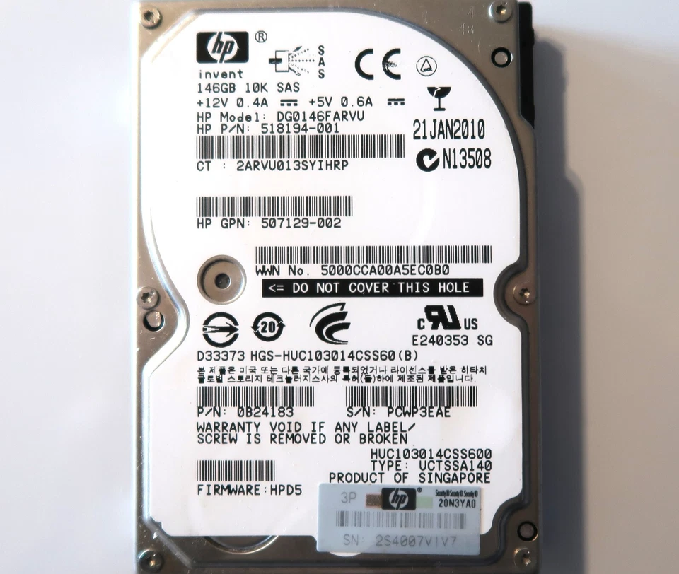 Hitachi HUC103014CSS600 0B24183 HPD5 518194-001 507129-002 146gb SAS 2.5" HDD - Image 1 of 1