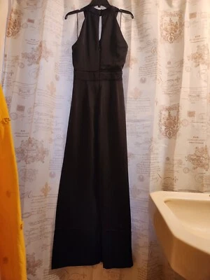 French Connection Harlow Crossover  Satin Jumpsuit Black  Sz 12  BNWT - Image 1 of 4