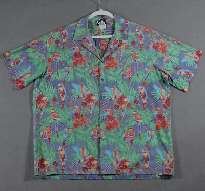 Hilo Hattie Hawaiian Shirt Mens XL Extra Large Cotton Macaw Toucan Birds - Image 1 of 4