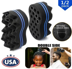 2× Wave Barber Hair Sponge Brush Magic Dreads Locking Twists Coil Afro Curl Tool - Picture 1 of 14