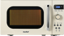 COMFEE' Retro Small Microwave Oven, 9 Preset Menus 0.7 Cu Ft/700W, Cream
