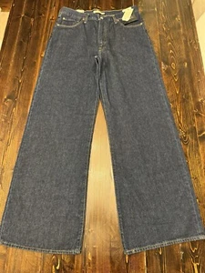 Levi’s Premium Ribcage Wide Leg Jeans, Dark Wash Blue, High Rise, NWT, 32x34 - Picture 1 of 13