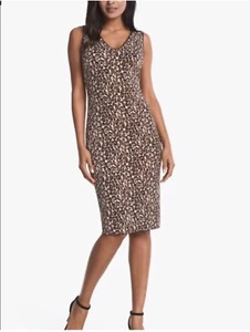 WHITE HOUSE BLACK MARKET (Size 8 approx.) Reversible Leopard Print Dress - Picture 1 of 15