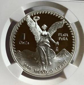 1995 MEXICO 1 ONZA SILVER COIN PROOF NGC PF69 ULCA - Picture 1 of 3