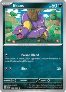 NM-Mint, English Pokemon Reverse Holo Ekans - 100/162 - Common - Reverse Holo SV - Picture 1 of 1