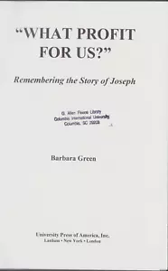 'What Profit for Us?' : Remembering the Story of Joseph by Barbara Green (1996, - Picture 1 of 1