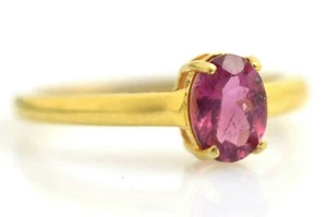 Natural Tourmaline Gemstone 14K Yellow Gold Engagement Promise Ring - Picture 1 of 5