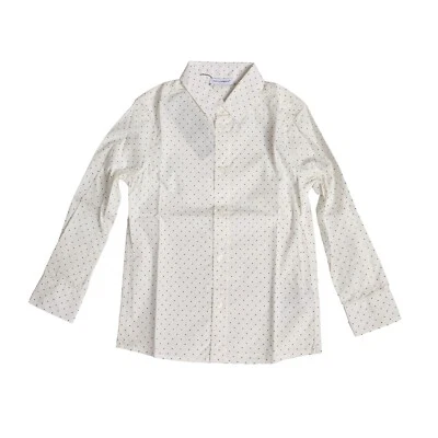 DOLCE & GABBANA Kids Shirt White Polka Dot Collared Formal Dress s.Tag 12 180usd - Image 1 of 4