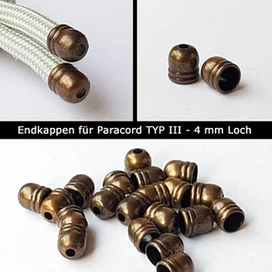 Endkappen 20 Stück Messing Kappen Endstücke Endteile Paracord TYP III Schmuck - Bild 1 von 5