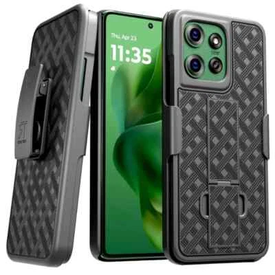 Funda híbrida con clip para cinturón para teléfono Motorola Moto G Power 5G (2025) Foto 1 de 4