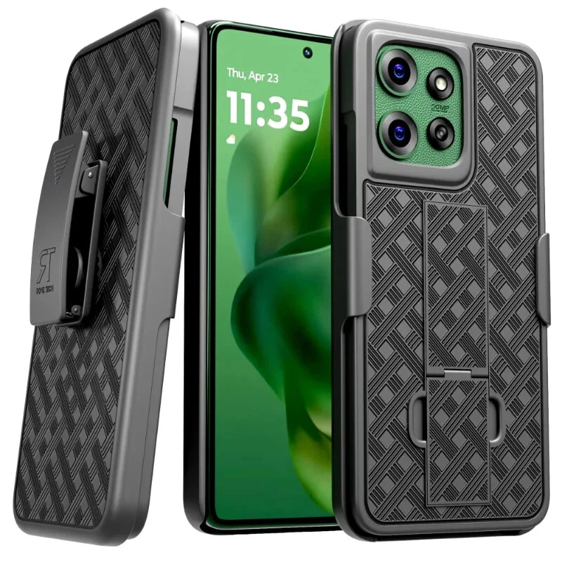 Funda híbrida con clip para cinturón para teléfono Motorola Moto G Power 5G (2025) Foto 1 de 4