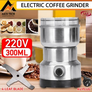 Electric Coffee Grinder Grinding Milling Bean Nut Spice Matte Blender 220V AU - Picture 1 of 14