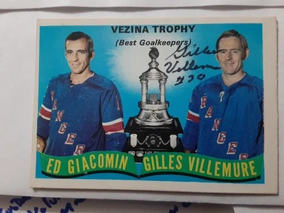 ☆SIGNED GILLES VILLEMURE☆ 1971-72 OPC #248 ~VEZINA WINNER~ EX - Image 1 of 2