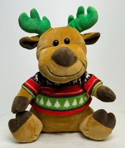 Kellytoy Plüsch Rentier Elch 11 Zoll Stofftier mit festlichem Weihnachtspullover - Bild 1 von 10