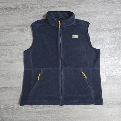 LL Bean Mountain Classic Vest Fleece Full Zip Navy Blue Recycled Men's Large Reg - Image 1 of 4