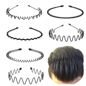 Metall Stirnbänder für Männer Mode Stirnband für Frauen, Unisex gewellte Haarbänder Outdo - Bild 1 von 13