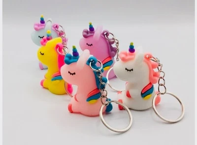 Cute Silicone Unicorn Keyring Girls Key Ring Bag Pendant Keychain Gift - New - Image 1 of 4