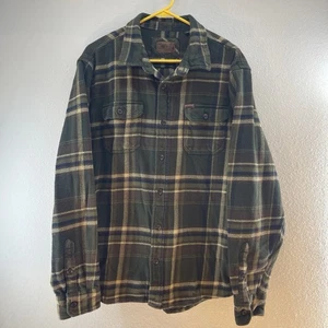 ORVIS Herren Hemd XL dick Flanell kariert grün langarm vorne, Seitentaschen - Bild 1 von 10
